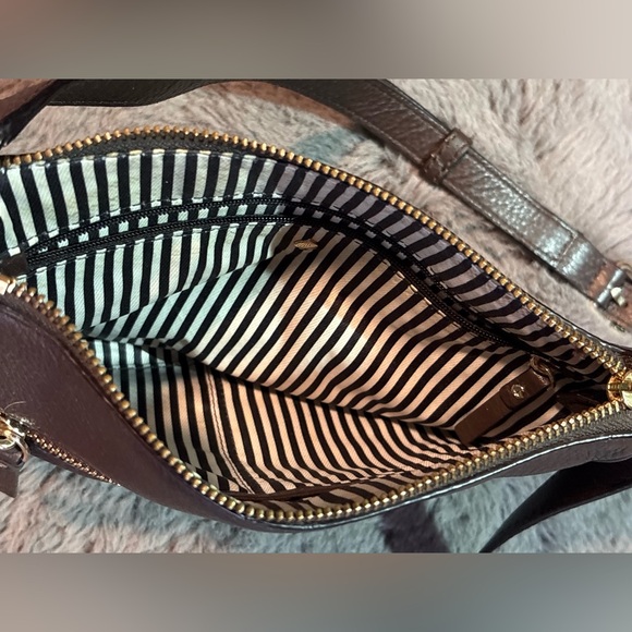 Kate Spade New York Pebbled Leather Crossbody Purse/ Bag In Mocha Brown - Picture 12 of 16